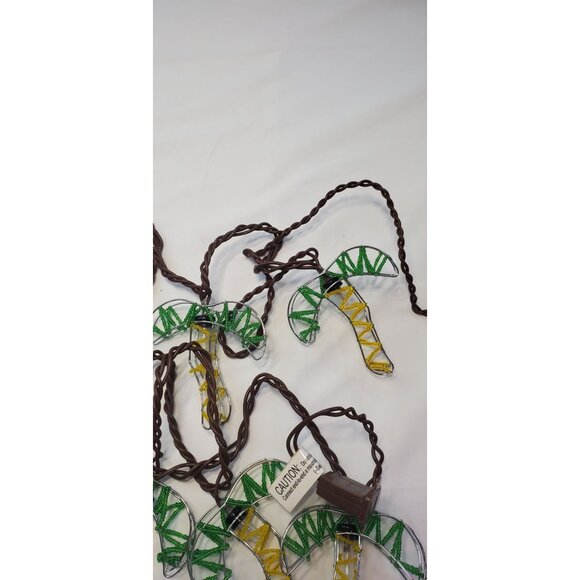 Vintage Beaded Palm Tree String Lights Indoor Outdoor Green Yellow - Picture 4 of 4